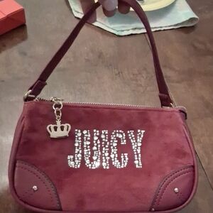 Juicy Couture Burgundy Clutch with Crown Charm